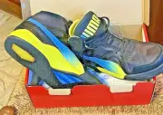 NOS PUMA FUTURE TRINOMIC SLIPSTREAM NIB BLACK NEON YELLOW FADE TO BLUE GRIPS