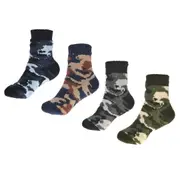 Sherpa 4 Pairs Winter Socks for Boys Camo Assorted Colours