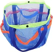 [FOYTOKI] Swimming Beach Bag Mesh Beach Tote with Multiple Pockets Waterproof Tote for Toiletries Toys