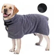 GGP L Grey Pet Dog Quick Dry Bathrobe Absorbent Towel Robe For Medium And Large Dogs
