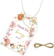 FORSHEEP 50pcs Fairy Thank You Tags, Magical Gift Tag with String for Fairy Birt