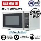 25L Digital Microwave Oven 900W 10 Power Level Child Safety Lock 6 Auto Cook Set