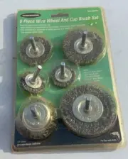 WARRIOR 6 PIECE WIRE WHEEL AND CUP BRUSH SET NEW