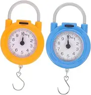 Baluue 2pcs Portable Digital Hanging Scale with Hook Compact Spring Scale for Travel Luggage Weight Accurate Measurements Bright Color Design for Easy Visibility