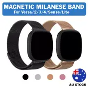 For Fitbit Versa/2/3/4/Lite/Sense Milanese Stainless Magnetic Watch Band Strap