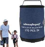 Golf Ball Pouch | Large Capacity Cylinder Golf Ball Bag with Zipper - Foldable Compact Storage Pouches, Multifunctional Lightweight Portable Golf Sack for Pingpong