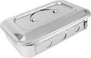 Lasting Stainless Steel Instrument Soaking Box Storage Case Tray for Thermometers Safe and Practical