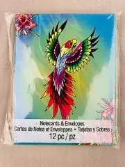 2000s y2k Ed Hardy Traditional Tattoo Bird Phoenix Blank Note Card Envelope 17pc