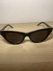 SAINT LAURENT YSL SL425 001 Black Cat Eye Angular Sunglasses 425 54mm