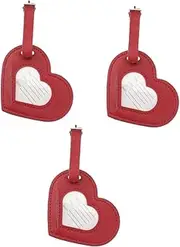 Abaodam Pcs Elegant Heart Shape Luggage Tag Travel Baggage Tag Name Address Leather