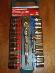 Crescent CSWS7M 3/8" Drive Mechanics Socket Wrench Set, SAE & Metric, (1-pk-2)