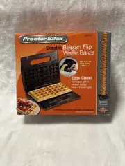 Black Proctor Silex Durable Belgian Flip Waffle Baker maker 26060Y