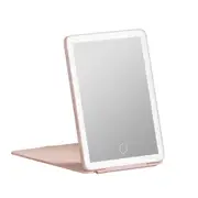 TOOLKISS Compact Makeup Mirror with LED Light – Portable, Foldable Travel Beauty Mirror in Pink, Adjustable Brightness & Color, Rechargeable for On-the-Go Perfection