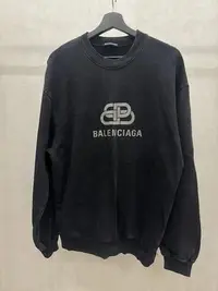 在飛比找Yahoo!奇摩拍賣優惠-Balenciaga 巴黎世家 做舊水洗灰衛衣