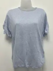 New! Phase Eight UK8 Eu36 US4 smoke blue Leona linen light knit short sleeve top