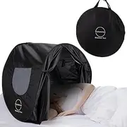 Large Blackout Bed Tent-Blackout Curtains & Mask Alternative - Blackout Bed Canopy Promotes Better Sleep for People Night Shift, Dorm, Travel