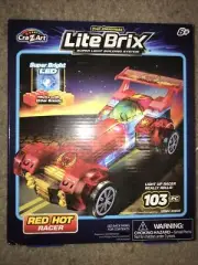 Lite Brix~Red Hot Racer~Compatible With Other Building Blocks~ Cra-Z-Art
