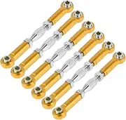 ibasenice 1/10 Rc Truck Upgrade Parts 6pcs 71mm Turnbuckle Rod Linkages Metal Material Machined Easy to Install Yellow
