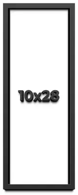 10x28 Shadow Box Frame Black | 1 inches Deep Real Wood Contemporary Shadowbox Di