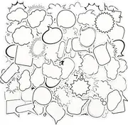 BENOSPACE 135Pcs Dialog Box Stickers Black White Label Paper Stickers Thought Cloud Sticker Talking Bubble Notes Memo Adhesive Blank Sticker for Scrapbooking Planners Diary Calendar Album Notebook