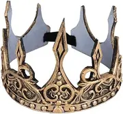 KUNANG King crown props，medieval royal crown costume accessories, birthday party holiday decoration props Ancient Silver，Ancient Gold