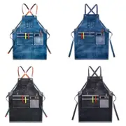 Unisex for Cross Strap Work Bib Apron with Pockets for Art Hairdresse