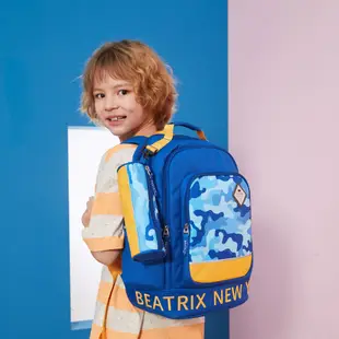 BEATRIX NEW YORK 美式休閒防潑水圓桶文具筆袋 迷彩藍