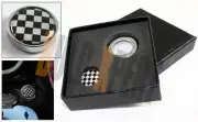 FOR 2008-14 MINI COOPER PUSH START BUTTON BLK WHITE CHECKERED FLAG COVER EMBLEM (for: Mini)