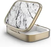 Pill Case Pill Box with Mirror Retro 2 Compartment Small Pill Case for Purse or