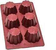 Maé Innovation Brioche Silicone Mould 20 x 30 cm - 6 Brioche (Diameter 7.5 x 4.6 cm per Hollow) - Non-Stick Coating - 100% Premium Quality