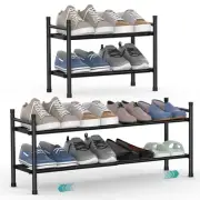 2 Tier Expandable Shoe Rack, Stackable Adjustable Shoe Rack for Closet, Metal...