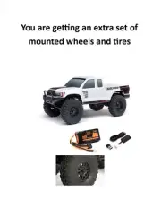 Axial SCX24 1/24 SCX24 Base Camp 4WD Rock Crawler White Extra Wheel & Tire Set
