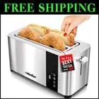 UltraToast 4-Slice Stainless Steel Toaster with Extra-Wide Slots & LED Display