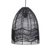 Oriel Lighting Serang Cane Pendant Light Shade Only Black 35cm