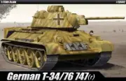 Academy #13502 1/35 German T-34/76 747(r) WWII Tank Plastic Model Kit - Captured