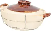 STOBAZA Double Handle Chinese Pot Heat Resistant Casserole for Cooking Noodles Soup and Rice Dishes for Family Gatherings and Daily Use
