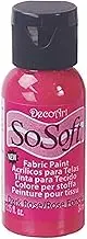 DecoArt DSS94-26 SoSoft Fabric Acrylics Paint, 1-Ounce, Dark Rose