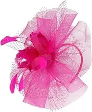 [Minkissy] Fascinator Headband with Removable Clip Versatile Mesh Fascinator for Tea Parties Weddings and Cocktails Lightweight Hair Accessory Elegant Church Hat for Women