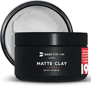 Dash for Him Hair Clay - Hair Clay for Men - Shine Free Matte Hair Clay, Matte Clay Hair Products for Men, & Mens Hair Clay - Clay Pomade for Men, Clay Medium Hold, Hair Dough Matte Hair Product - 4oz