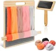 Tessco 4 Pieces Wool Carders Set Hand Blending Board Needle Felting Wood Brushes Tools for Felt Project Craft (EW-Tessco-1174)