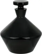 Bruno Magli Glass Whiskey Decanter with Stopper, Black, 49 Oz