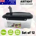 12x Air Tight Food Storage Container 730ml Lock Flip Lid Plastic Freezer Cereal