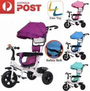 Baby Kids Safety Toy Stroller Prams Tricycle Bike Trike Ride-On Trike 4 In1 Gift