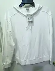 PUMA Hoodie Essentials Fleece Embroidered Logo Women's Sz Large White NEW!