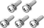 uxcell M4 x 14mm 304 Stainless Steel Phillips Pan Head Machine Screws Bolts Combine with Spring Washer and Plain Washers 5Pcs