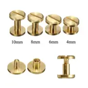10PCS Flat Belt Screw Leather Craft Chicago Nail Brass Solid Rivet Stud Head
