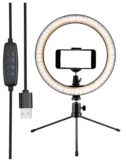 10" Makeup Fill Light LED Ring w/Tripod Stand Phone Holder Remote Kit For Stream