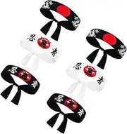 [GLSTOY] 6pcs Japanese Hachimaki Ninja Headband Comfortable Versatile Chef Karate Accessories Stylish Design for Samurai Costumes Anime Hair Accessories