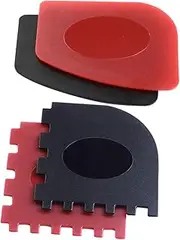 Milisten 4pcs Grill Pan Scraper Set Serrated Smooth Edge Cast Iron Pan Cleaning Brush BBQ Accessories Grill Scraper Tool