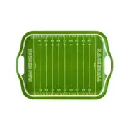 Football Touchdown Field Serving Tray Platter Football Field Bamboo 16.5 11.5 in